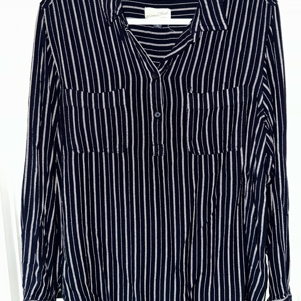 Universal Thread Navy and White Striped Shirt
